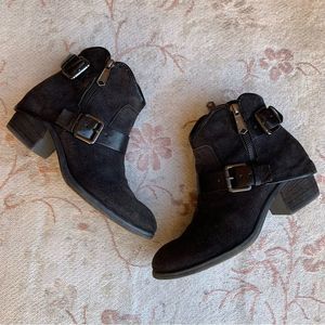 Donald J Pliner Women's Boots Cowboy Western Suede Leather Black Size 6